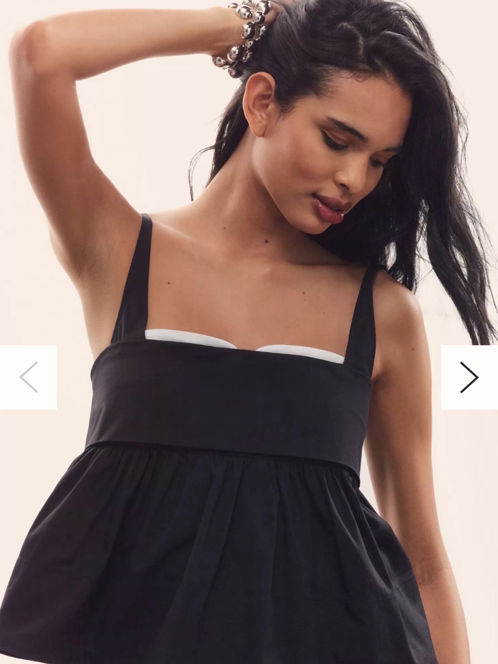 Black Peekaboo Sequined Peplum Top Maeve Anthropologie new w tags
